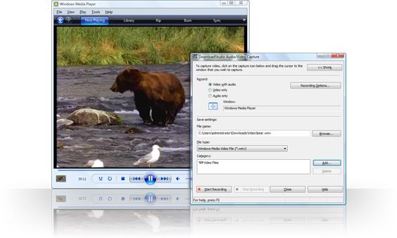 DownloadStudio. Award-winning download manager. Audio And Video Capture Window.  Allows you to capture streaming video and audio from web sites, so you can capture and save all the videos and audio from the internet!