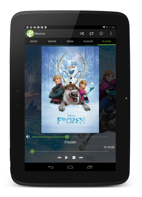 Mezzmo Android - PLAYING Tab